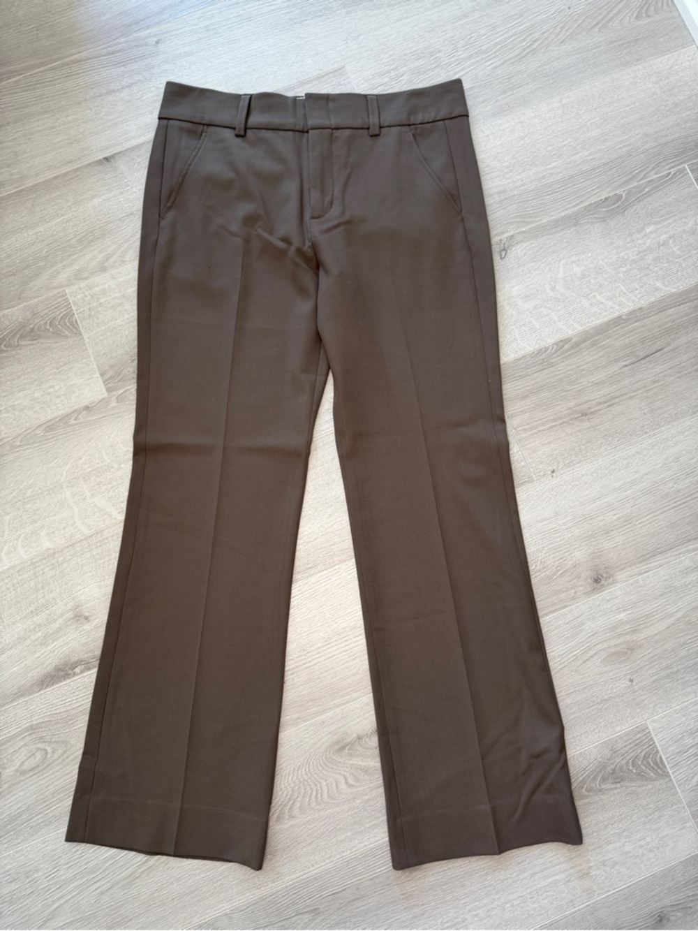 Vince Wool Blend Flare Trousers Brown Mid Rise Dress Pants Women's Sz 8